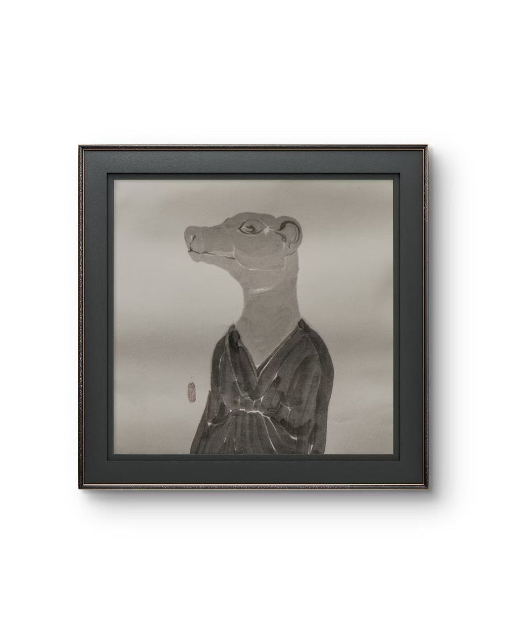Portraits of the Self Series No.4 - Chinese Ink 26.8''× 26.8'' | Chinese Original Painting | Magic Bear Art