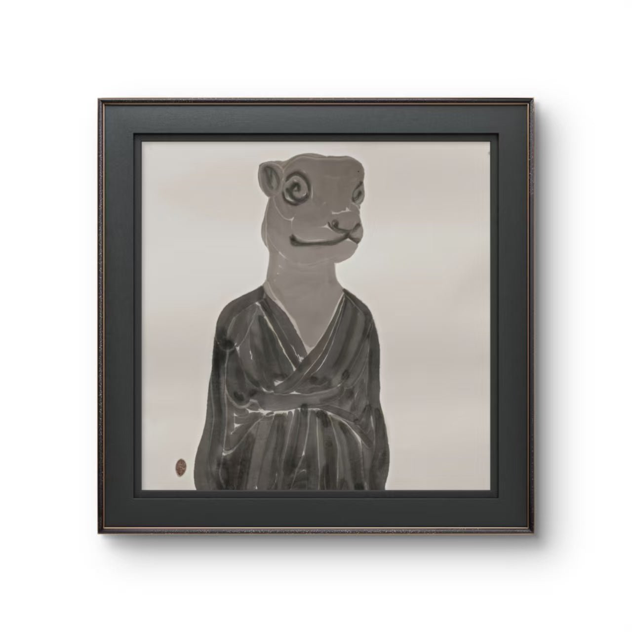 Portraits of the Self Series No.5 - Chinese Ink 26.8''× 26.8'' | Chinese Original Painting | Magic Bear Art