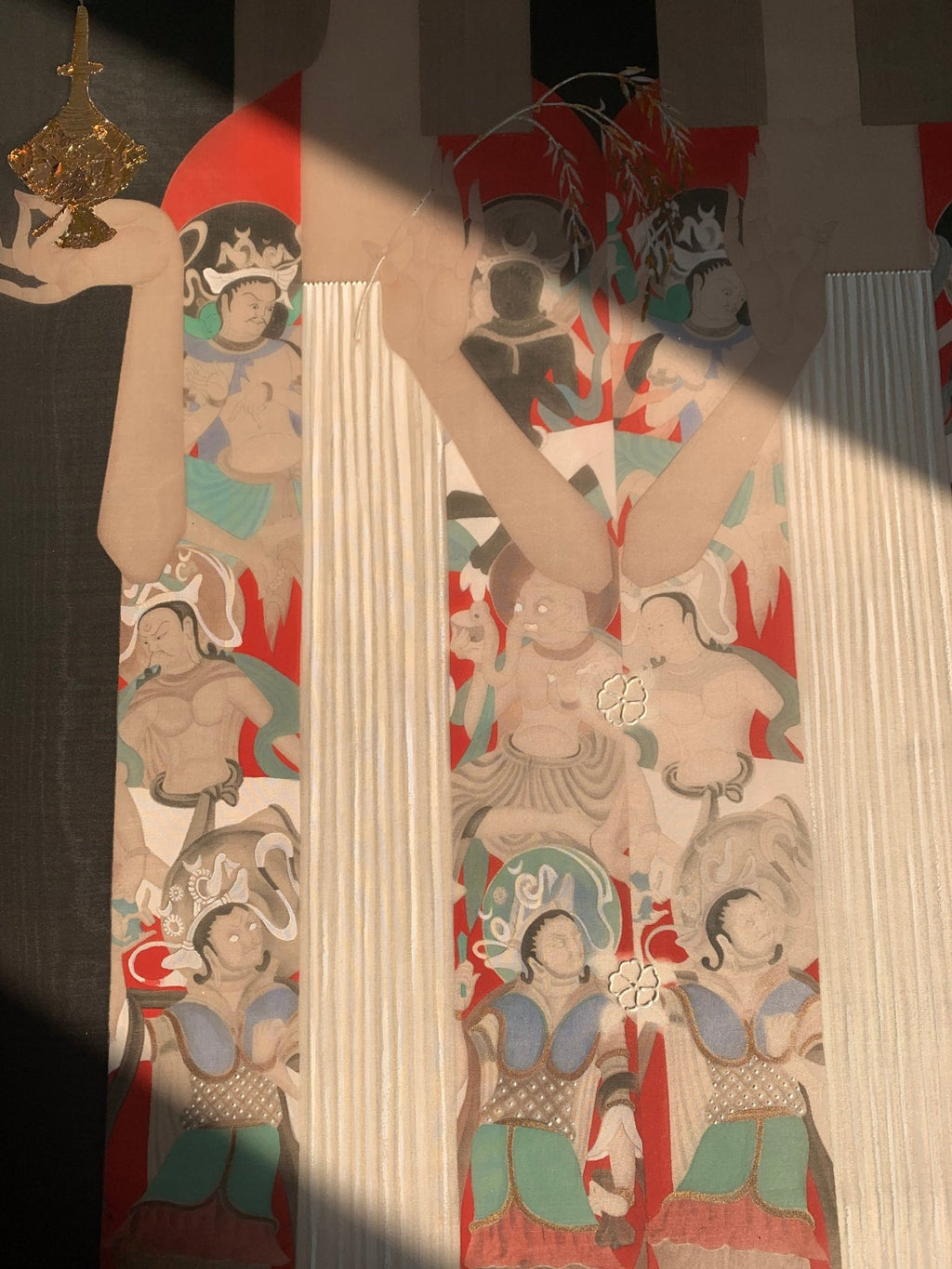 Prayer - Ink and Color on Silk 22.9'' × 30.9'' | Chinese Original Painting | Magic Bear Art