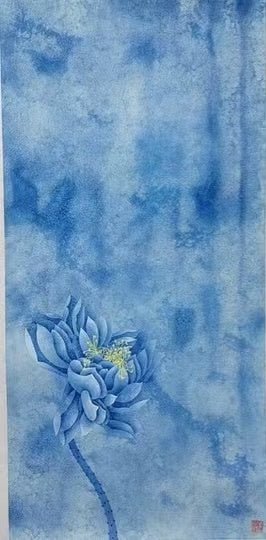 Serene Lotus Blessings - Four-Panel Set | Chinese Original Painting | Magic Bear Art
