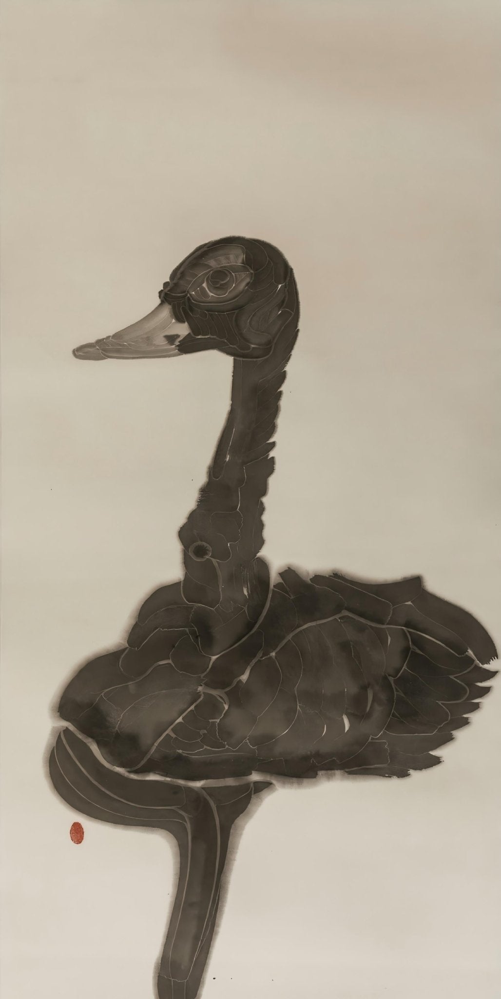 Silent Swan - Chinese Ink Painting 54.3'' × 26.8'' | Chinese Original Painting | Magic Bear Art