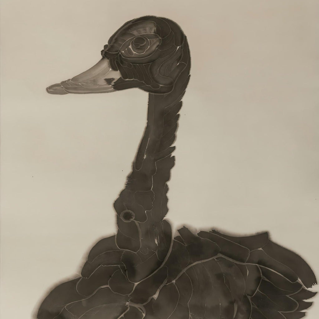Silent Swan - Chinese Ink Painting 54.3'' × 26.8'' | Chinese Original Painting | Magic Bear Art