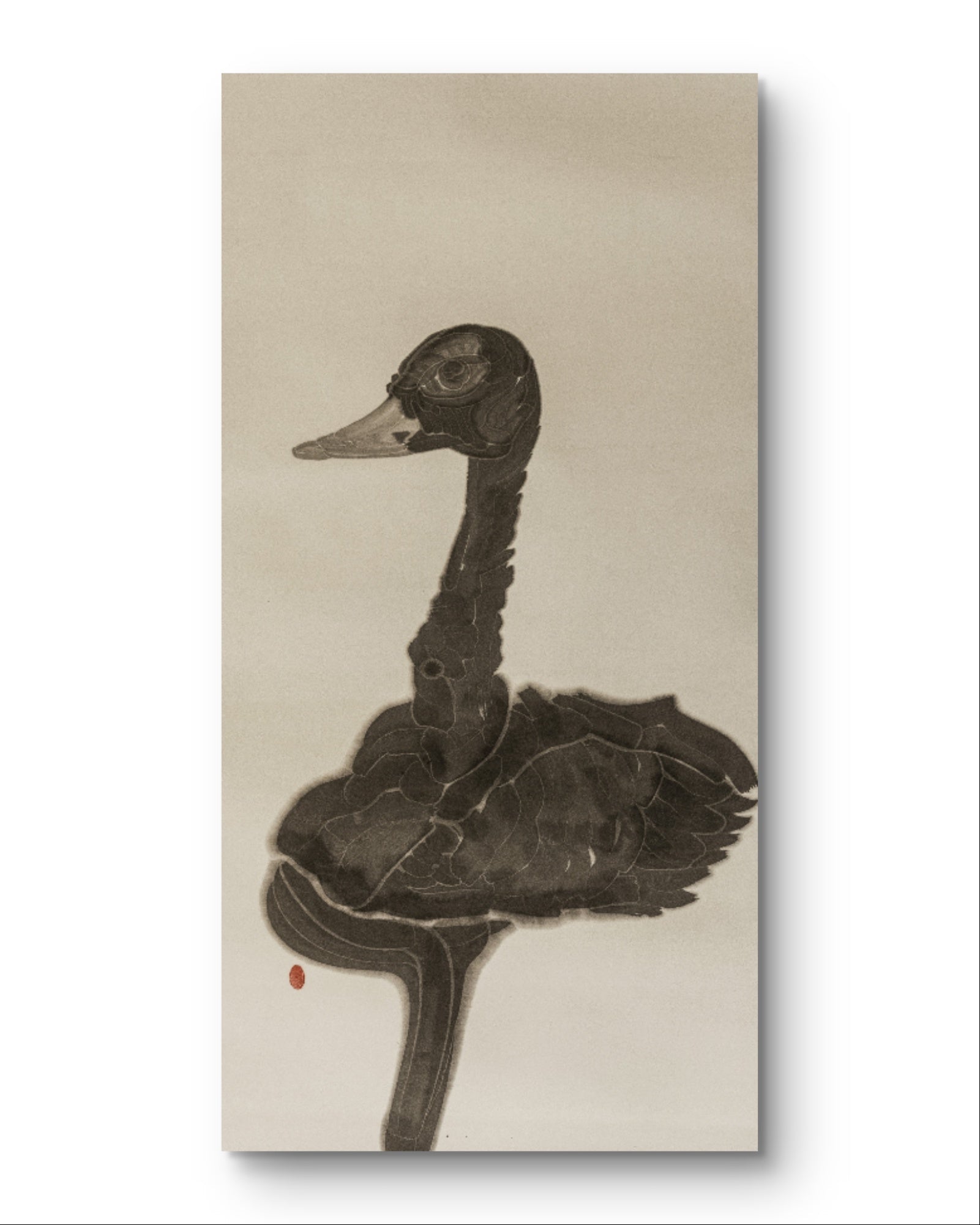 Silent Swan - Chinese Ink Painting 54.3'' × 26.8'' | Chinese Original Painting | Magic Bear Art