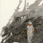 That Summer by the Shore - Chinese ink painting 54.3'' × 26.8'' | Chinese Original Painting | Magic Bear Art
