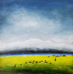 The Gaze Upon Tibet Series ，27.6" × 27.6" | Original Painting by Chinese Artist | Magic Bear Art