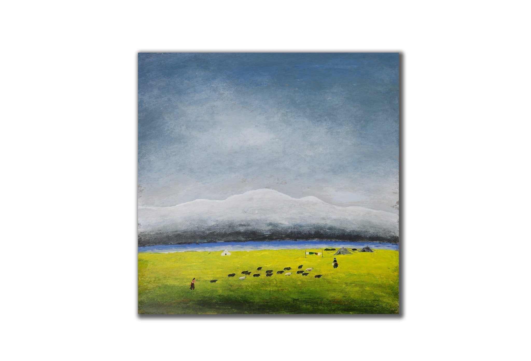 The Gaze Upon Tibet Series ，27.6" × 27.6" | Original Painting by Chinese Artist | Magic Bear Art