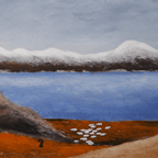The Gaze Upon Tibet Series， Acrylic on Xuan Paper 27.6'' × 27.6'' | Original Painting by Chinese Artist | Magic Bear Art