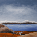 The Gaze Upon Tibet Series， Acrylic on Xuan Paper 27.6'' × 27.6'' | Original Painting by Chinese Artist | Magic Bear Art