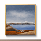 The Gaze Upon Tibet Series， Acrylic on Xuan Paper 27.6'' × 27.6'' | Original Painting by Chinese Artist | Magic Bear Art