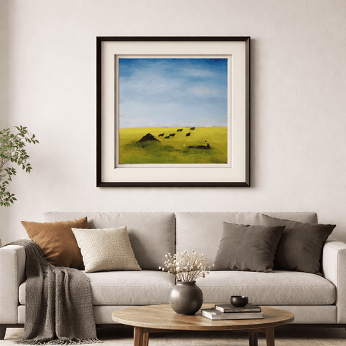 The Gaze Upon Tibet Series， Acrylic on Xuan Paper 27.6'' × 27.6'' | Chinese Original Painting | Magic Bear Art