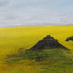 The Gaze Upon Tibet Series， Acrylic on Xuan Paper 27.6'' × 27.6'' | Chinese Original Painting | Magic Bear Art