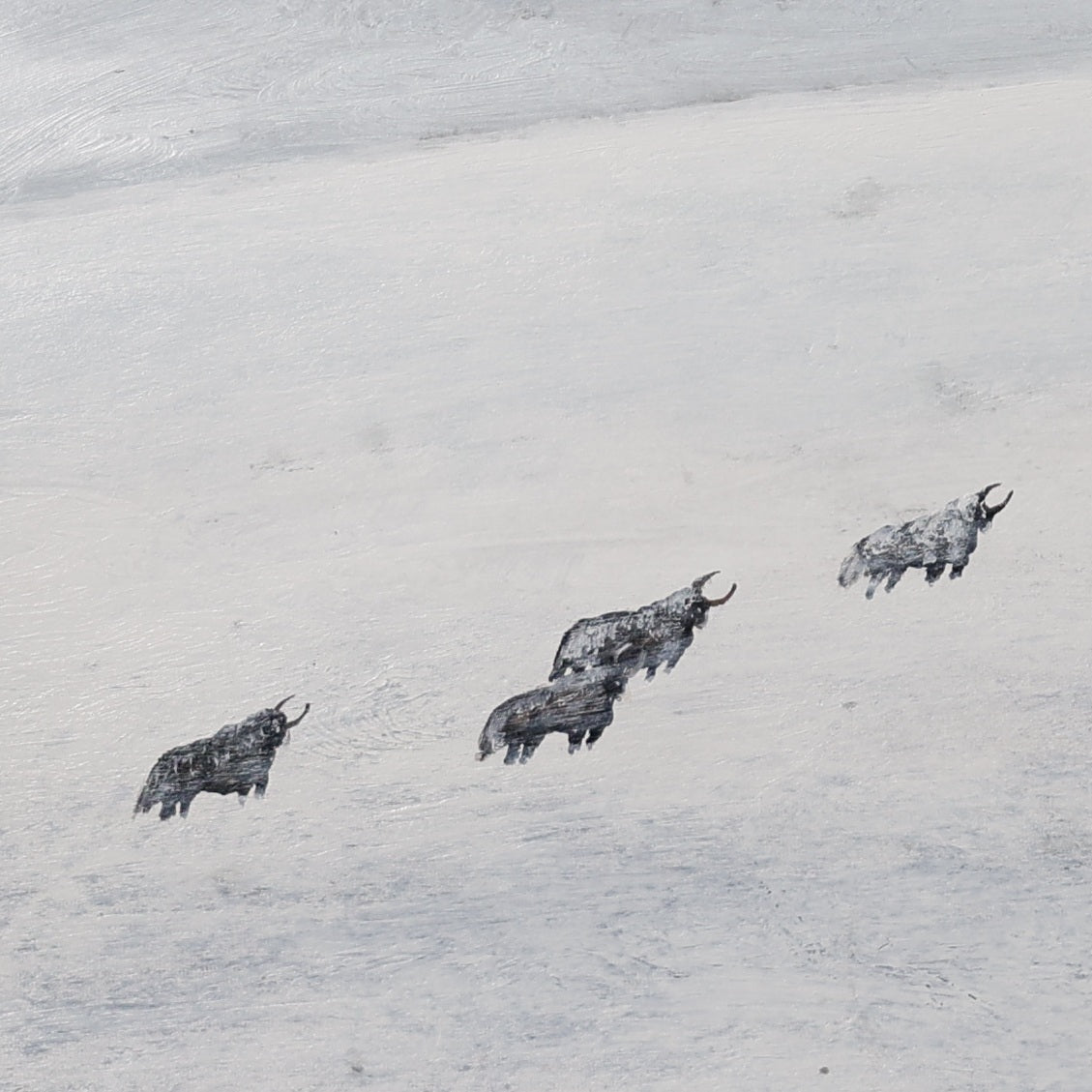 The Gaze Upon Tibet Series，27.6" × 27.6" | Original Painting by Chinese Artist | Magic Bear Art