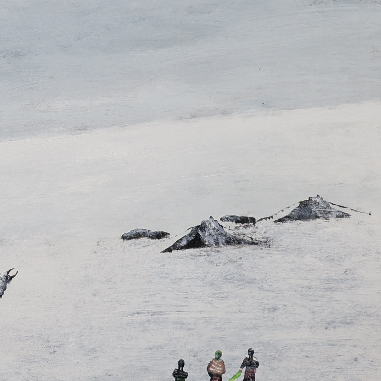 The Gaze Upon Tibet Series，27.6" × 27.6" | Original Painting by Chinese Artist | Magic Bear Art