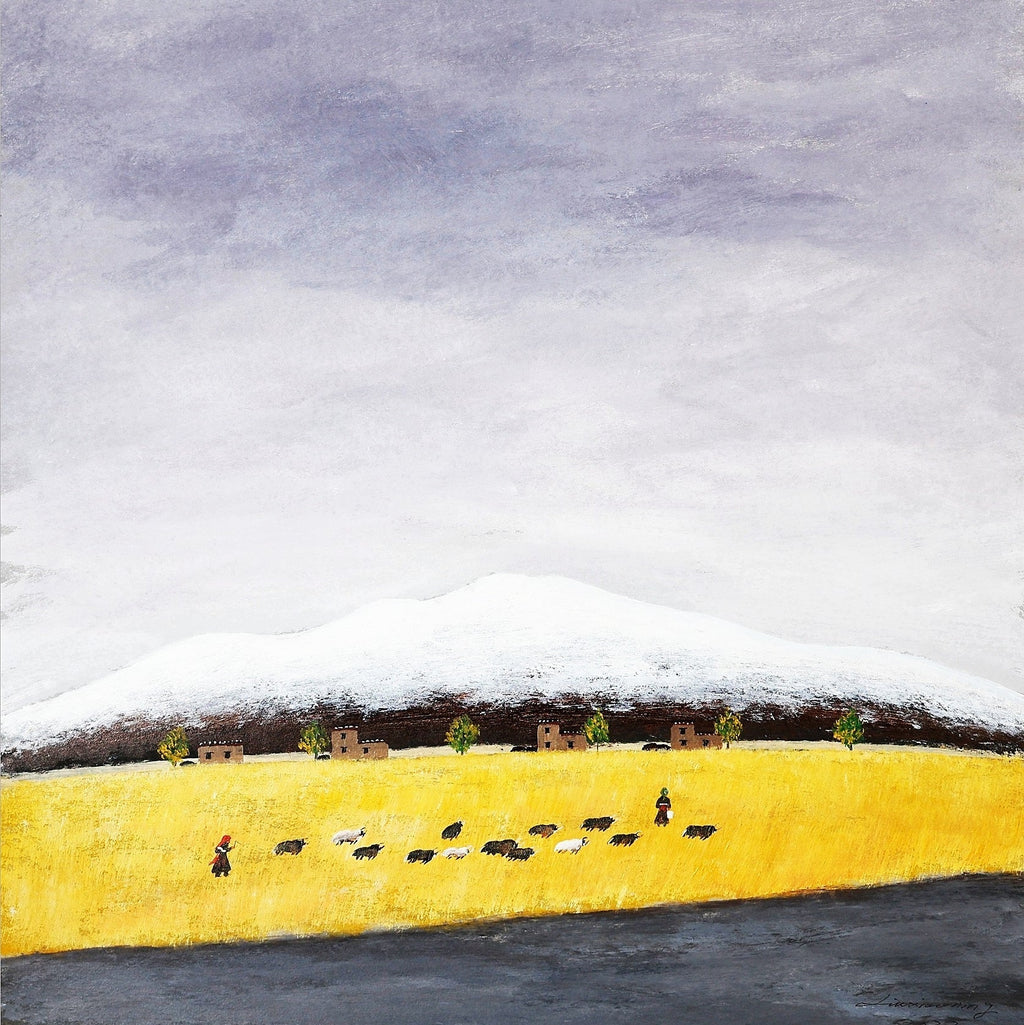 The Gaze Upon Tibet Series，27.6" × 27.6" | Original Painting by Chinese Artist | Magic Bear Art