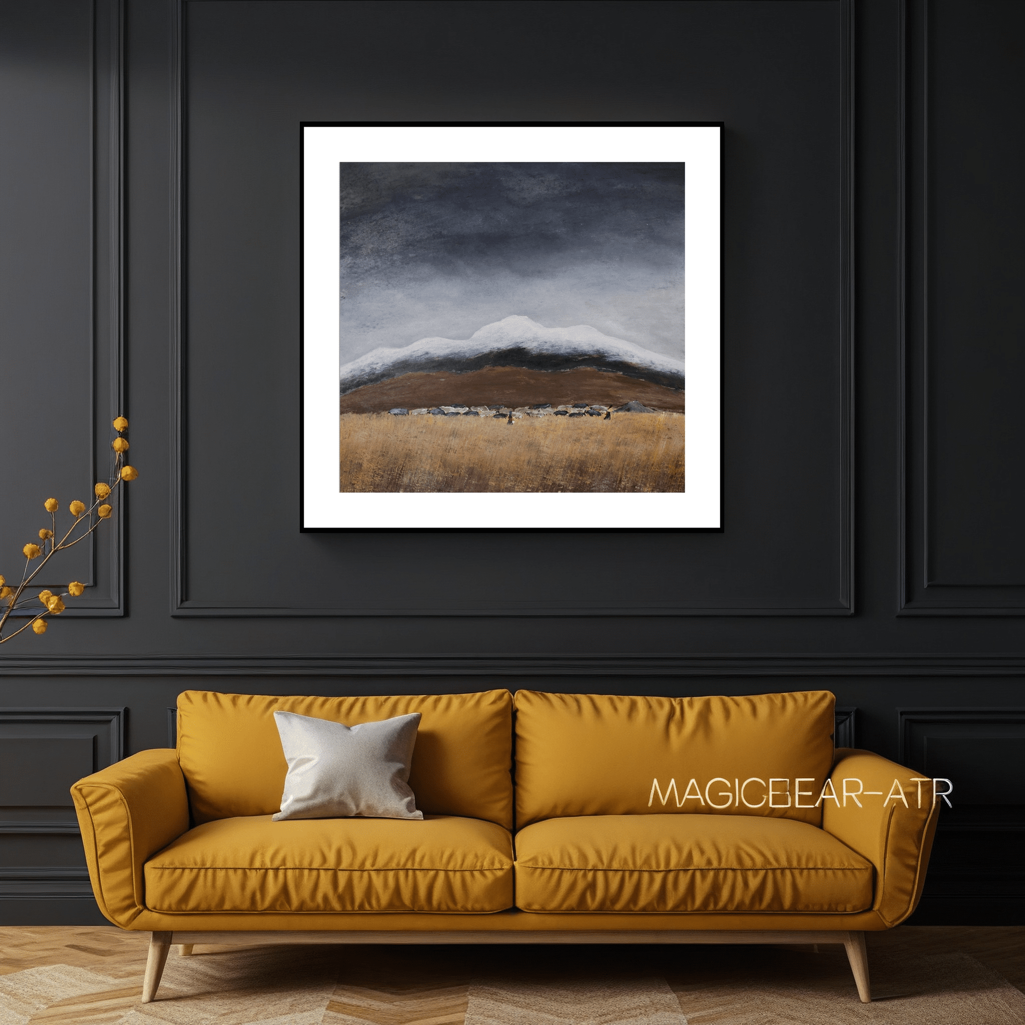 The Gaze Upon Tibet Series，27.6" × 27.6" | Original Painting by Chinese Artist | Magic Bear Art