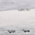 The Gaze Upon Tibet Series，Acrylic on Xuan Paper 27.6''× 27.6'' | Original Painting by Chinese Artist | Magic Bear Art