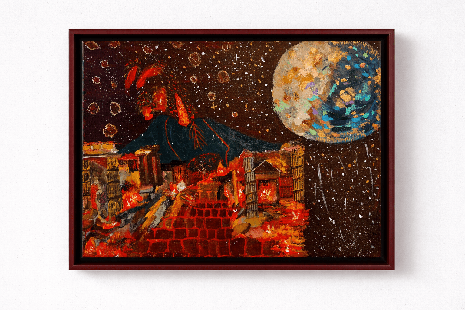 The Nebula of Imagination Series — Psyche，15.7''× 19.7'' | Original Painting by Chinese Artist | Magic Bear Art