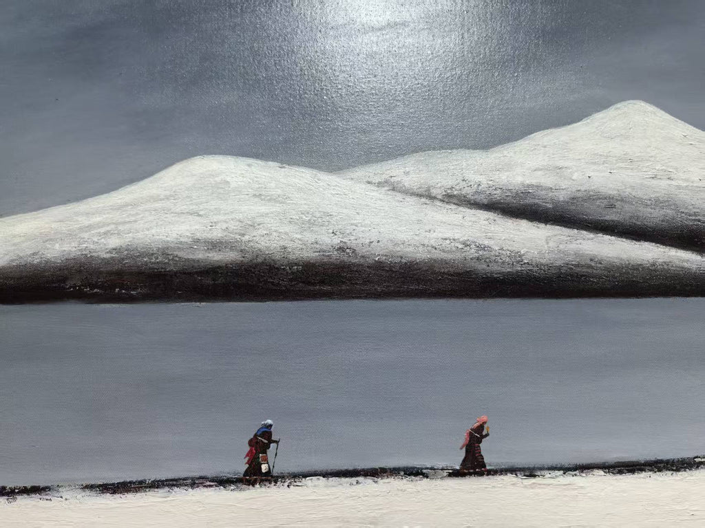 The Pilgrims —59.1''×31.5'' Large Format Oil | Original Painting by Chinese Artist | Magic Bear Art