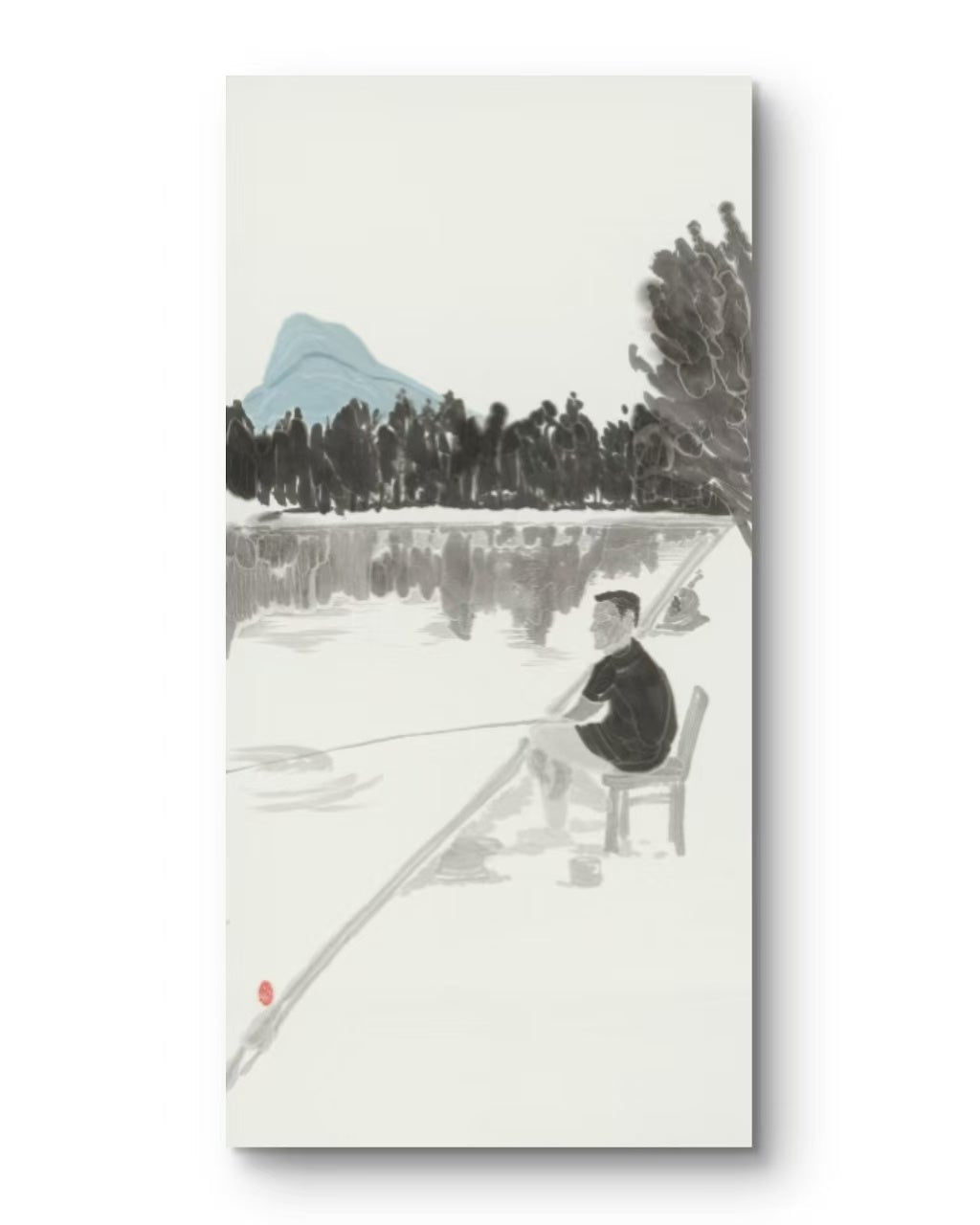 The Quiet Shore—54.3'' × 26.8''，Contemporary Chinese Ink | Chinese Original Painting | Magic Bear Art