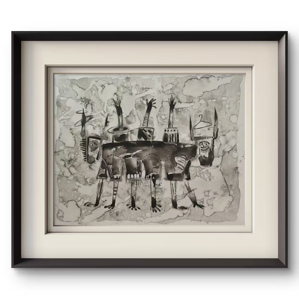 The Shapeshifter - Ink on Canvas 27.6″ × 35.4″ | Chinese Original Painting | Magic Bear Art