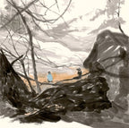 The Stream - 26.8''× 26.8'' | Original Painting by Chinese Artist | Magic Bear Art