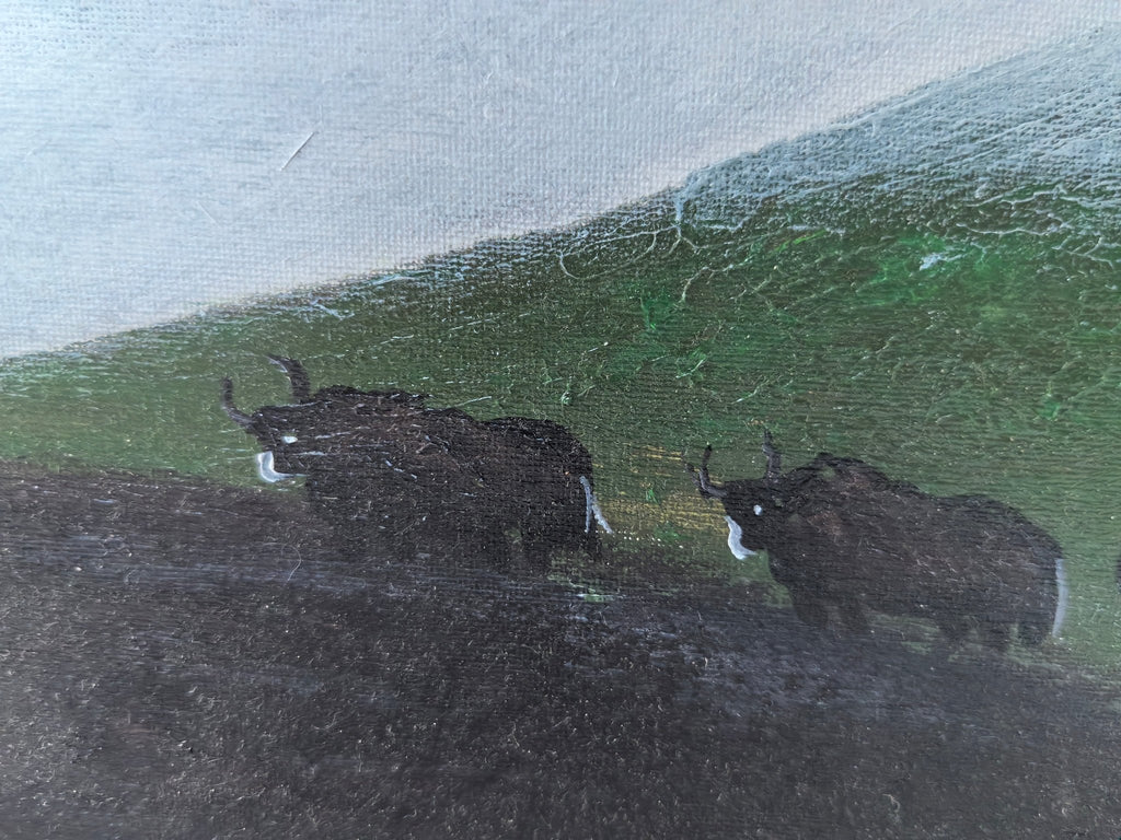 Tibetan Mother and Child— 23.2 ''× 15'' Small Format Oil | Original Painting by Chinese Artist | Magic Bear Art