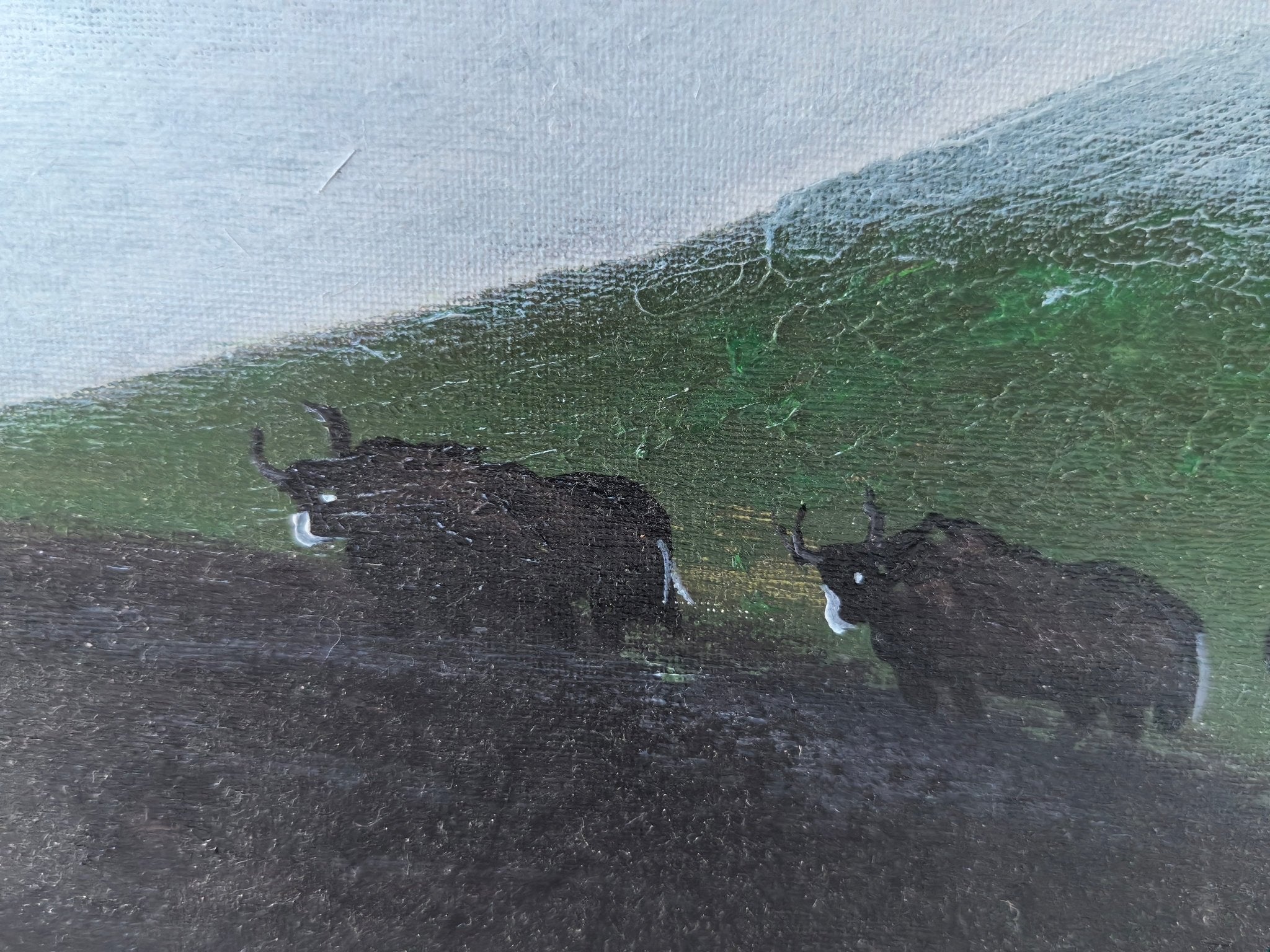 Tibetan Mother and Child— 23.2 ''× 15'' Small Format Oil | Original Painting by Chinese Artist | Magic Bear Art