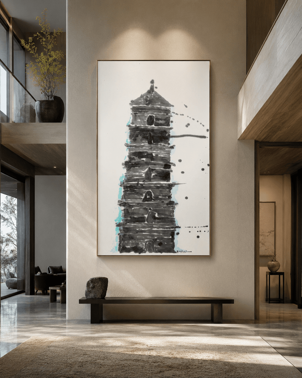 Tower | Chinese Original Painting | Magic Bear Art