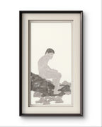 Waiting by the Stones - Chinese ink 54.3'' × 26.8'' | Chinese Original Painting | Magic Bear Art