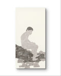 Waiting by the Stones - Chinese ink 54.3'' × 26.8'' | Chinese Original Painting | Magic Bear Art