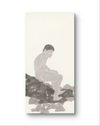 Waiting by the Stones - Chinese ink 54.3'' × 26.8'' | Chinese Original Painting | Magic Bear Art