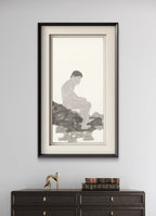 Waiting by the Stones - Chinese ink 54.3'' × 26.8'' | Chinese Original Painting | Magic Bear Art