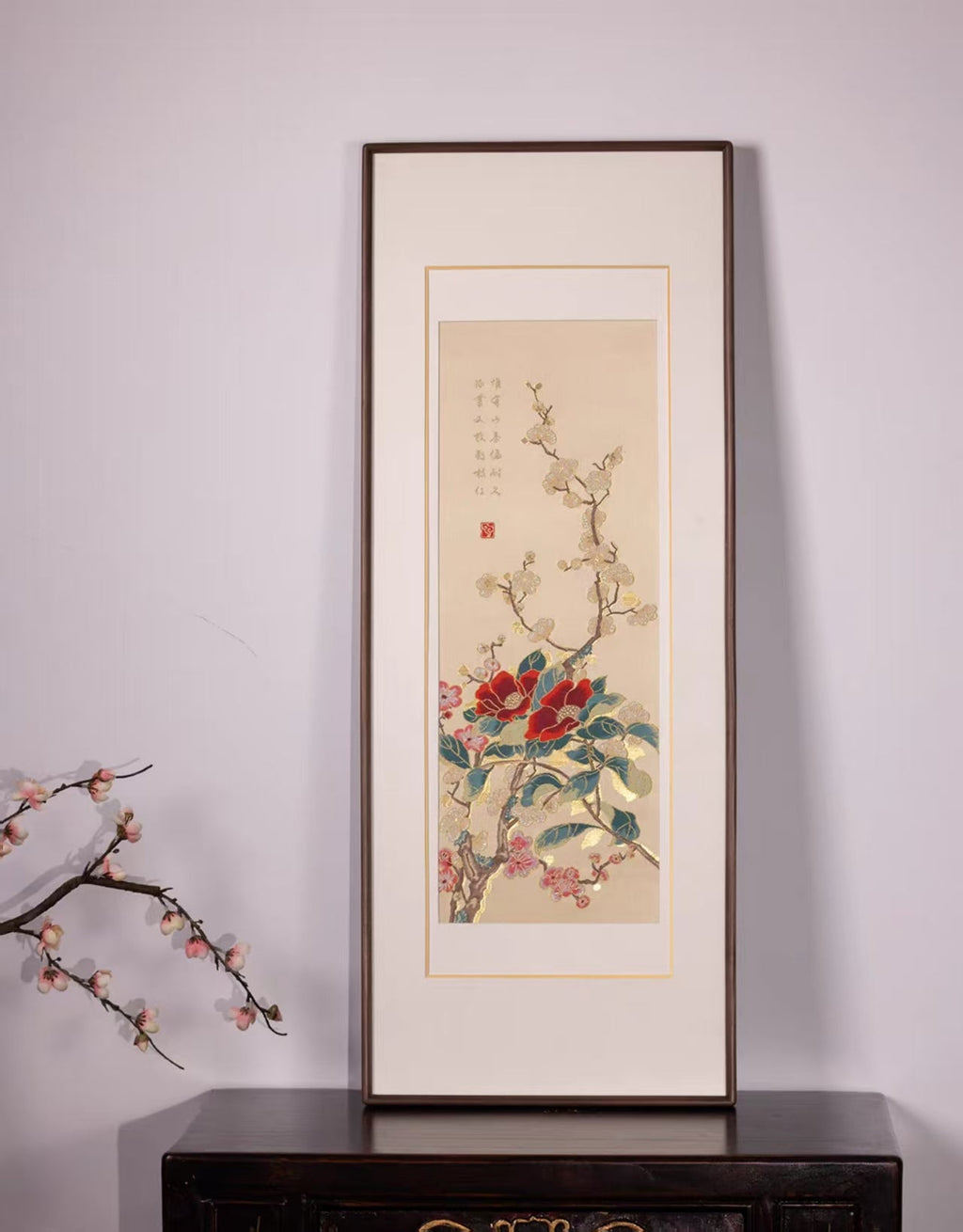 Winter Serenity Camellia | Chinese Original Painting | Magic Bear Art