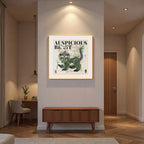 Xiezhi (Chinese Mythical Beast) - Silk Wall Art 19.7'' × 19.7'' | Original Painting by Chinese Artist | Magic Bear Art