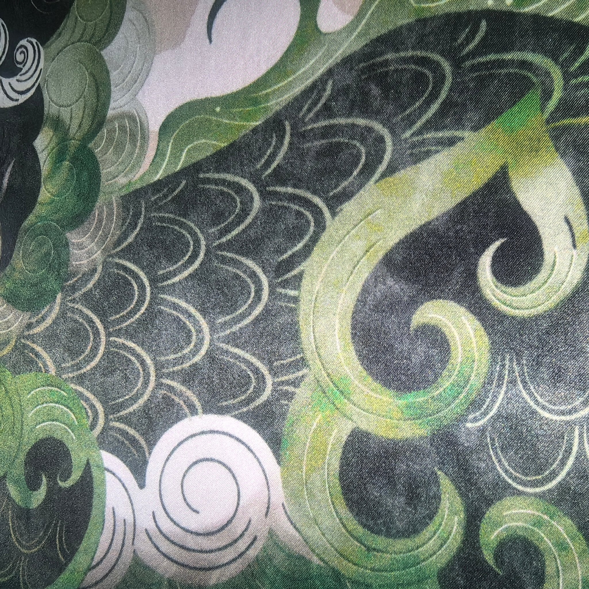 Xiezhi (Chinese Mythical Beast) - Silk Wall Art 19.7'' × 19.7'' | Original Painting by Chinese Artist | Magic Bear Art