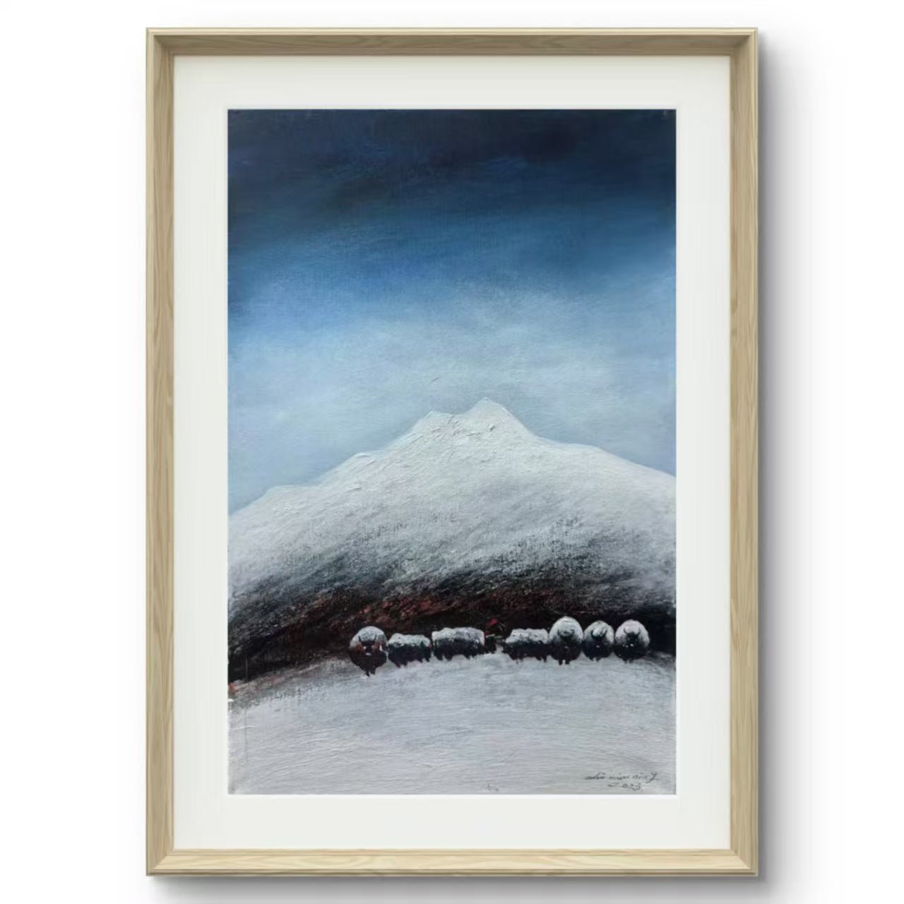 Yak Herders — 15.7'' × 23.6'' Small Format Oil (Vertical) | Chinese Original Painting | Magic Bear Art