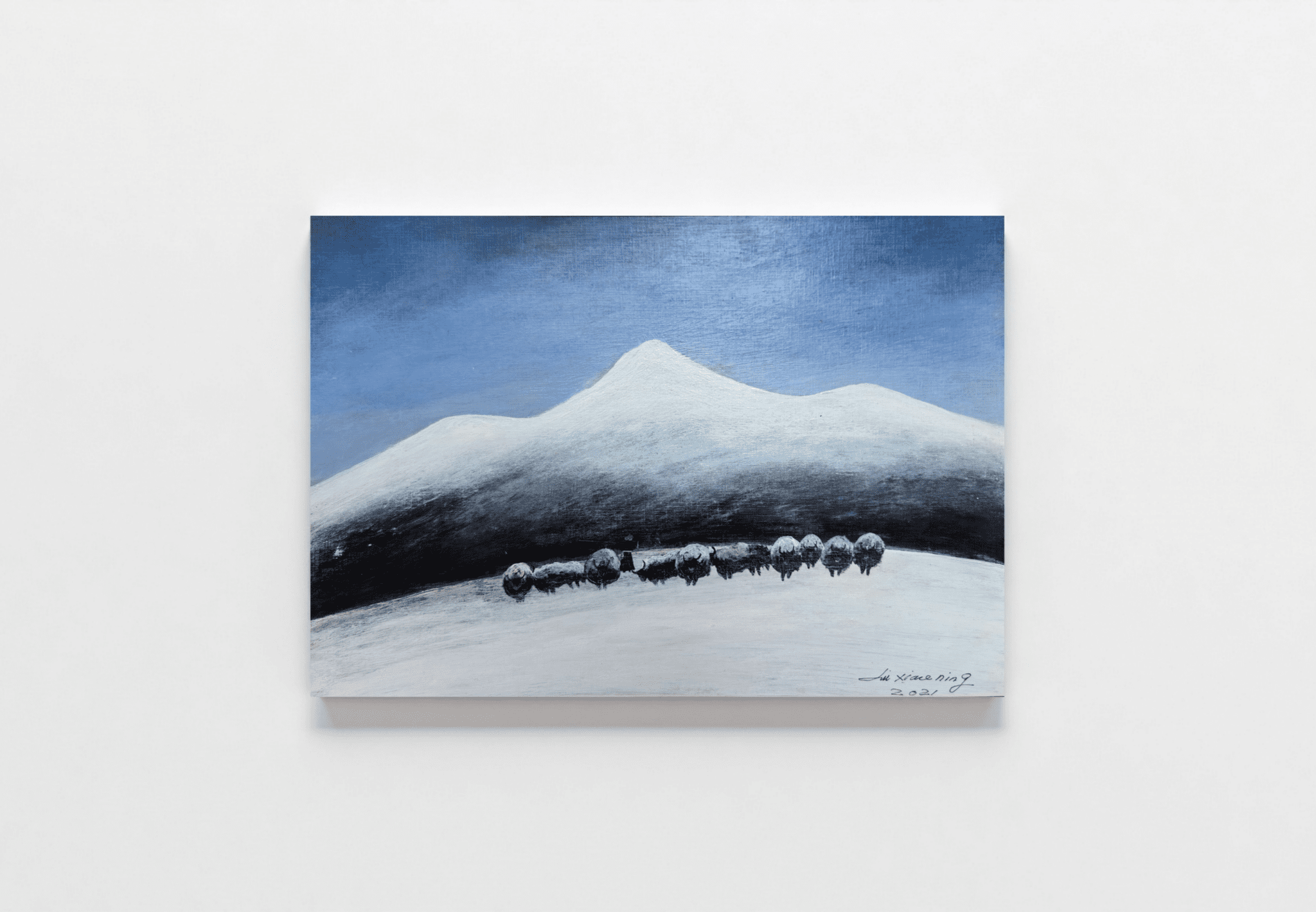 Yak Herders — 21.3''×14.6'' Small Format Oil | Original Painting by Chinese Artist | Magic Bear Art